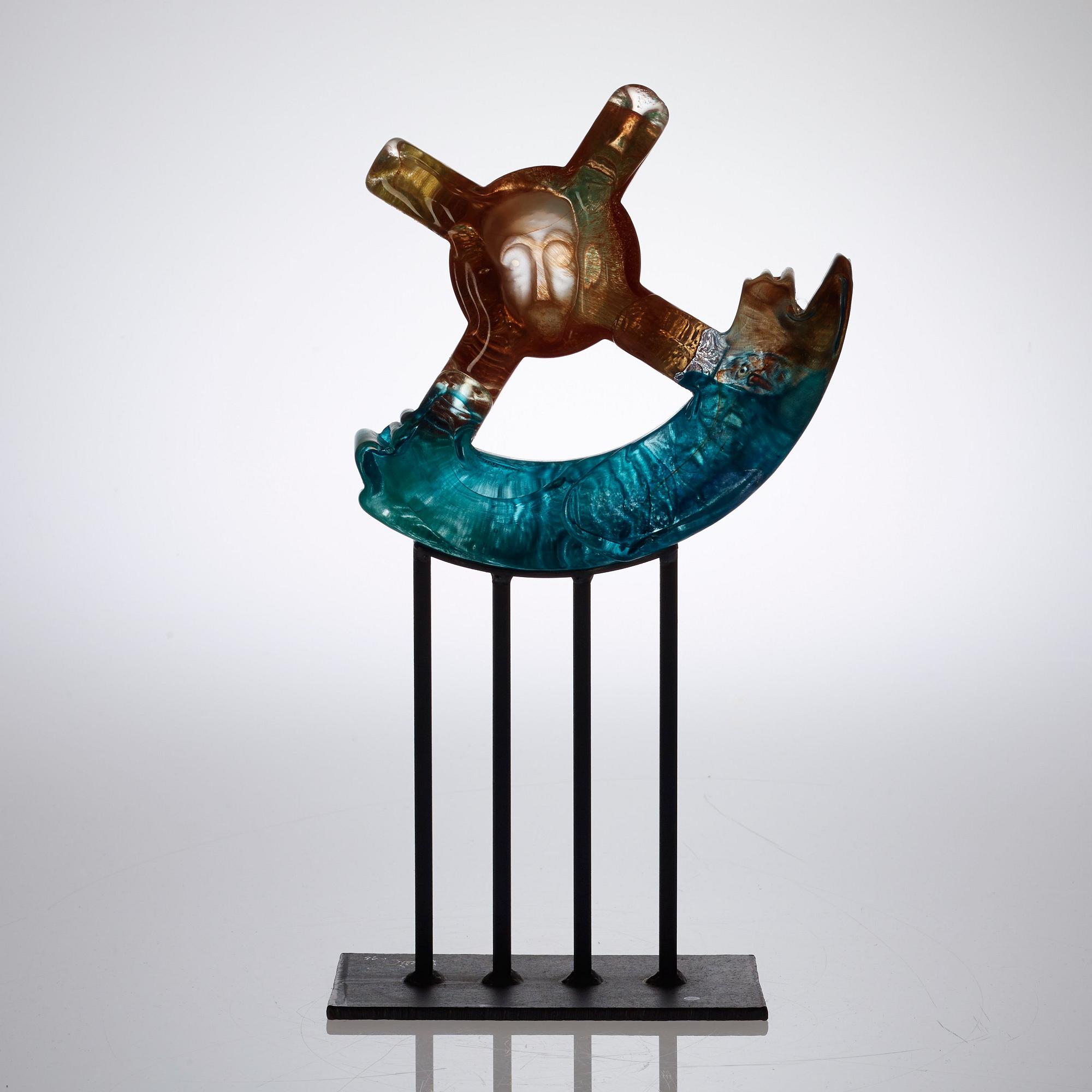 KJELL ENGMAN, skulptur "Chakira", Orrefors 1995, unik.