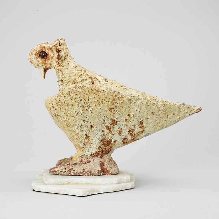 A Tyra Lundgren stoneware figure of a bird.