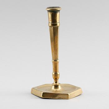 LJUSSTAKE, mässing, 1700-tal.