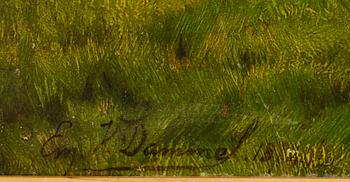 EMILE VAN DAMME-SYLVA, olja på pannå, signerad och daterad 1872.