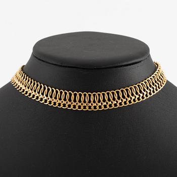 Necklace, 18K gold, circular links.