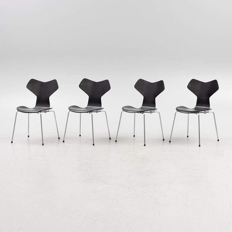 Arne Jacobsen, a set of four 'Grand Prix' chairs, Fritz Hansen, Denmark, 2006.