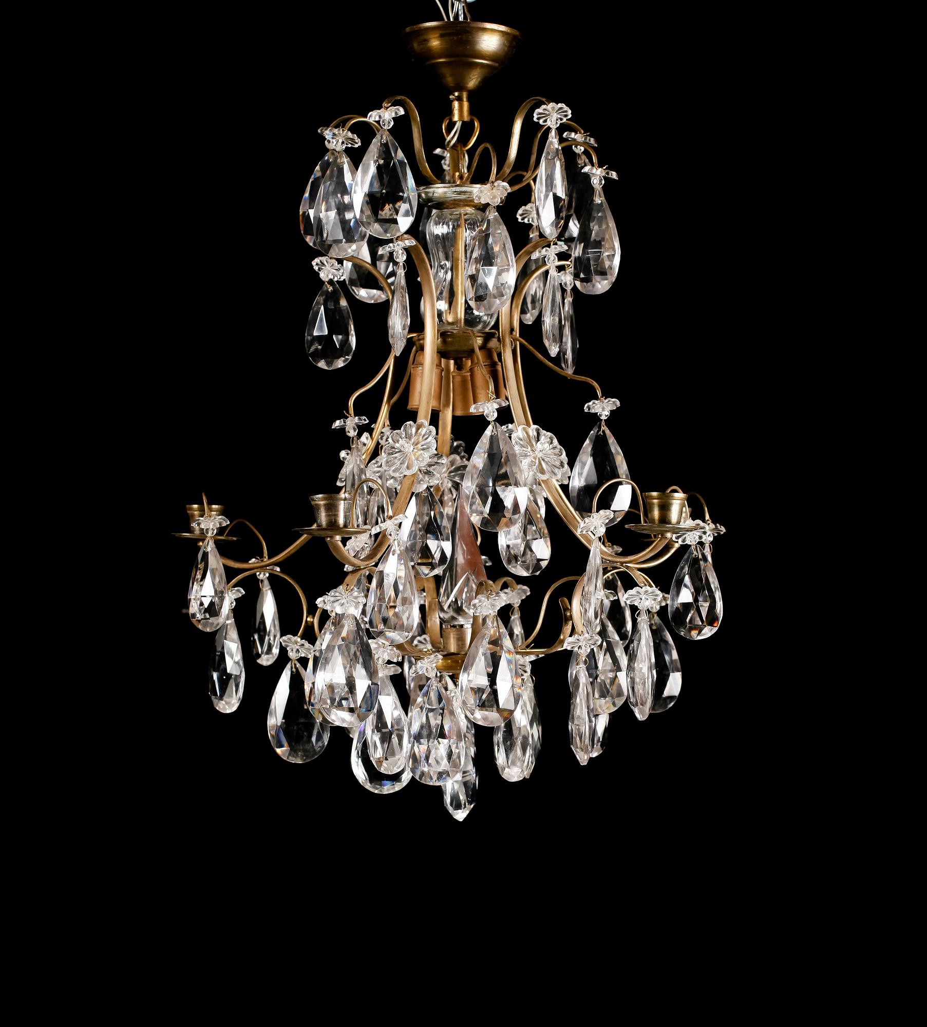 LJUSKRONA, barockstil, 1900-talets första hälft, höjd ca 55 cm.