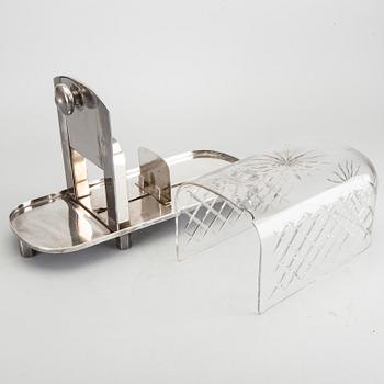 OSTKUPA / OSTGUILLOTIN, glas och nysilver, 1900-tal.