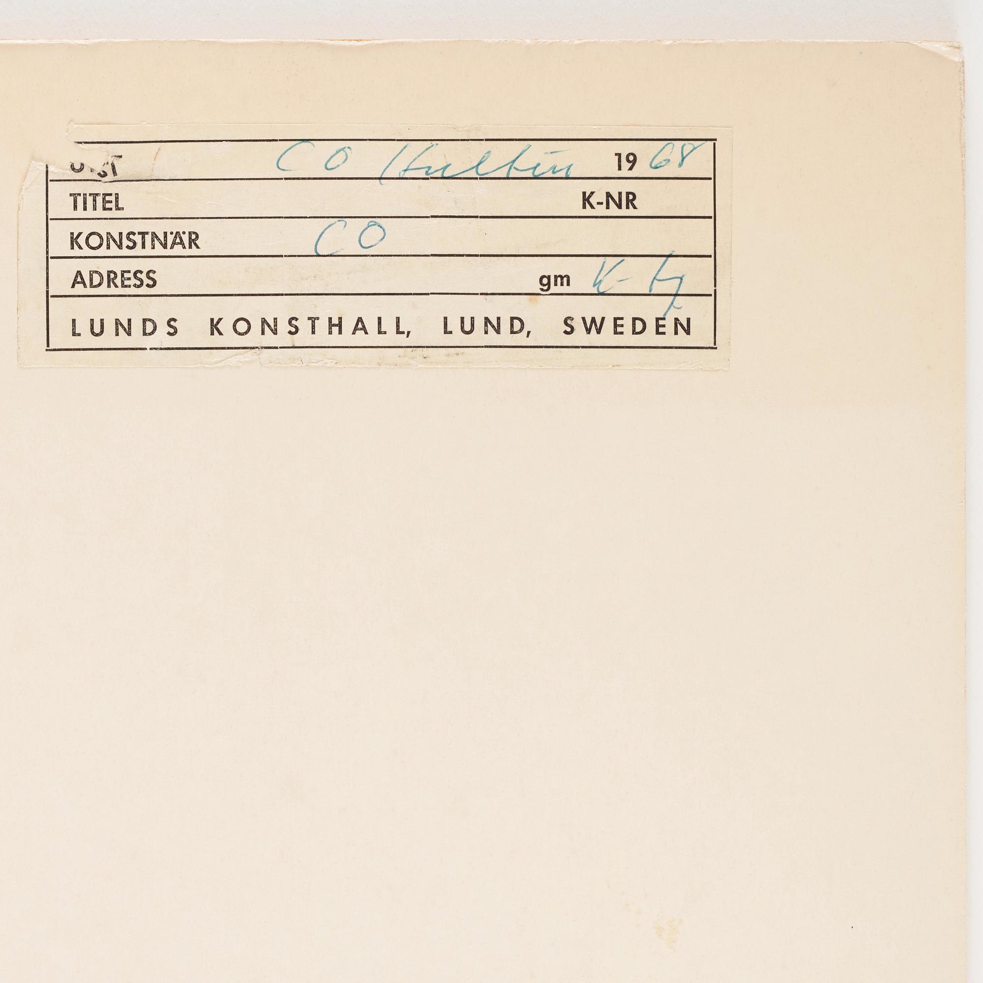 CO Hultén, blandteknik på papper, signerad och daterad -46.
