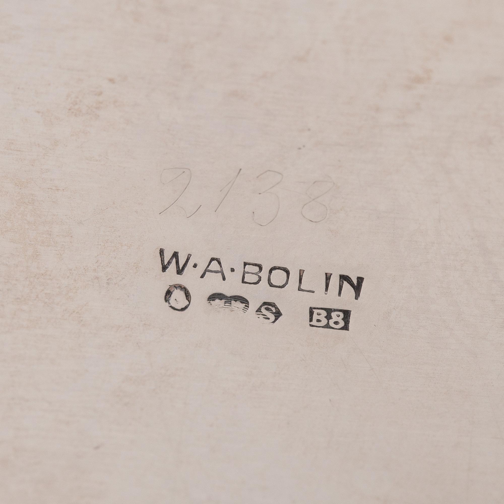 WA BOLIN, skål, silver, Stockholm, 1928.