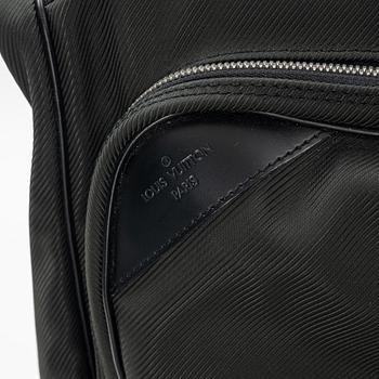 Louis Vuitton, a green canvas and Taiga garment bag.