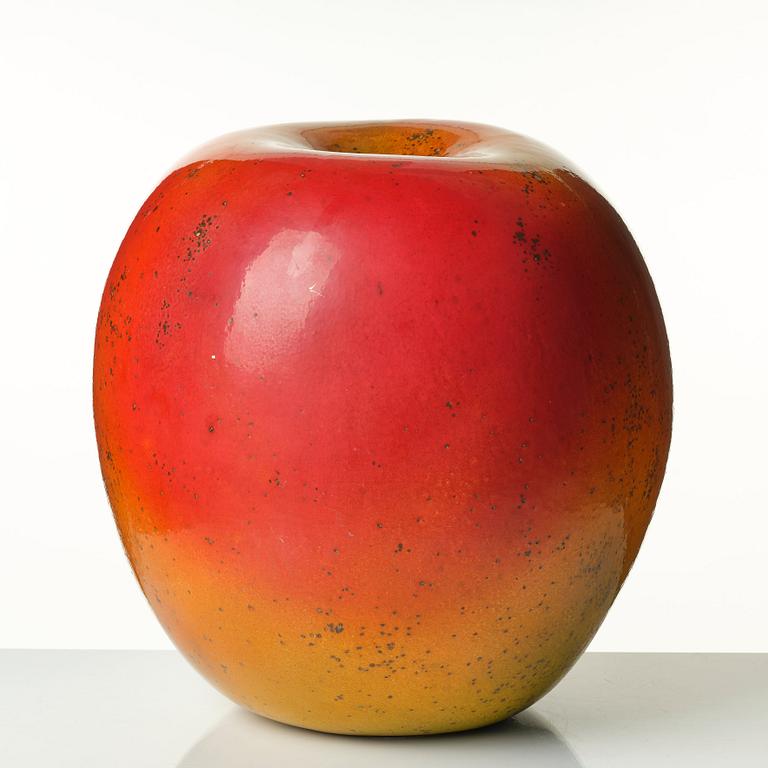 Hans Hedberg, a large faience sculpture of an apple, Biot, France.