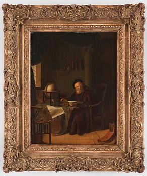 Gerrit Dou Circle of, Reading man with a globe.