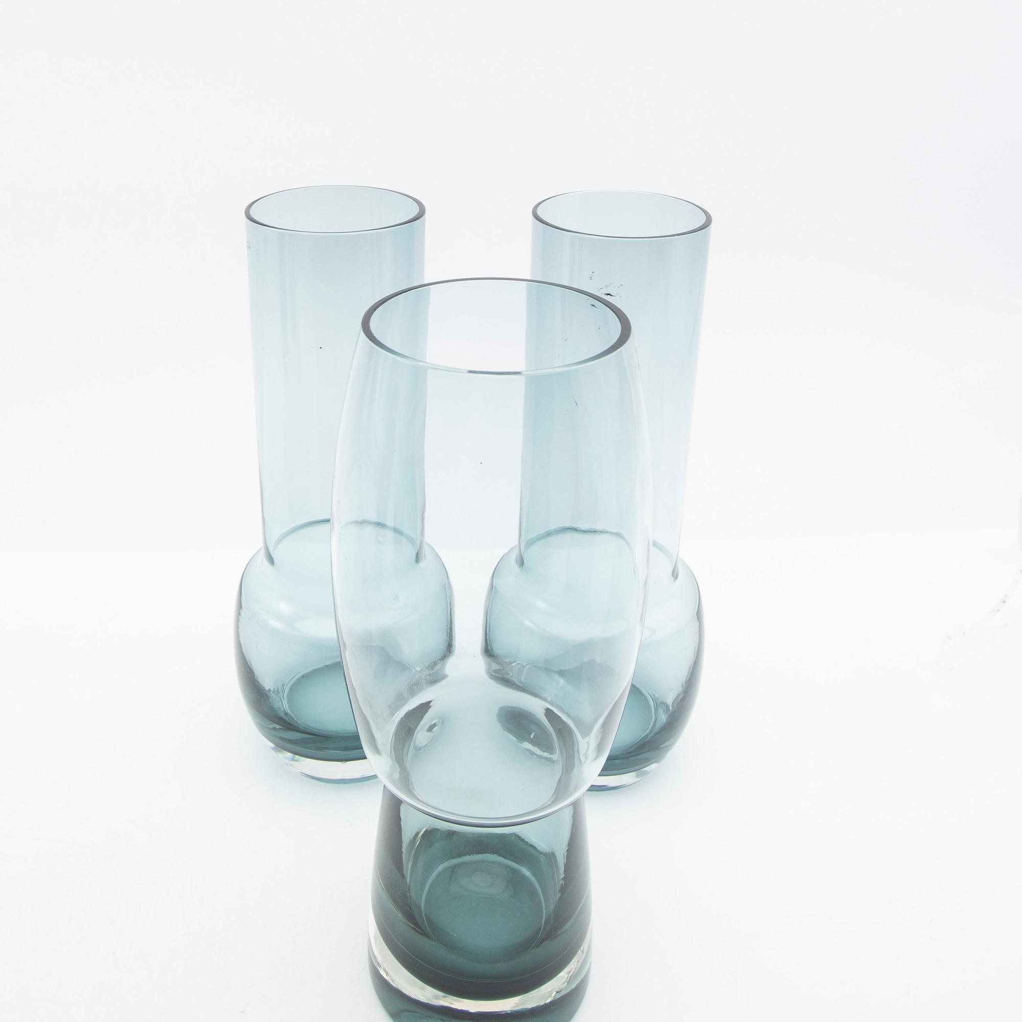 Tamara Aladin, vaser, 5 st, glas, Riihimäen Lasi, Finland, 1960/70-tal.