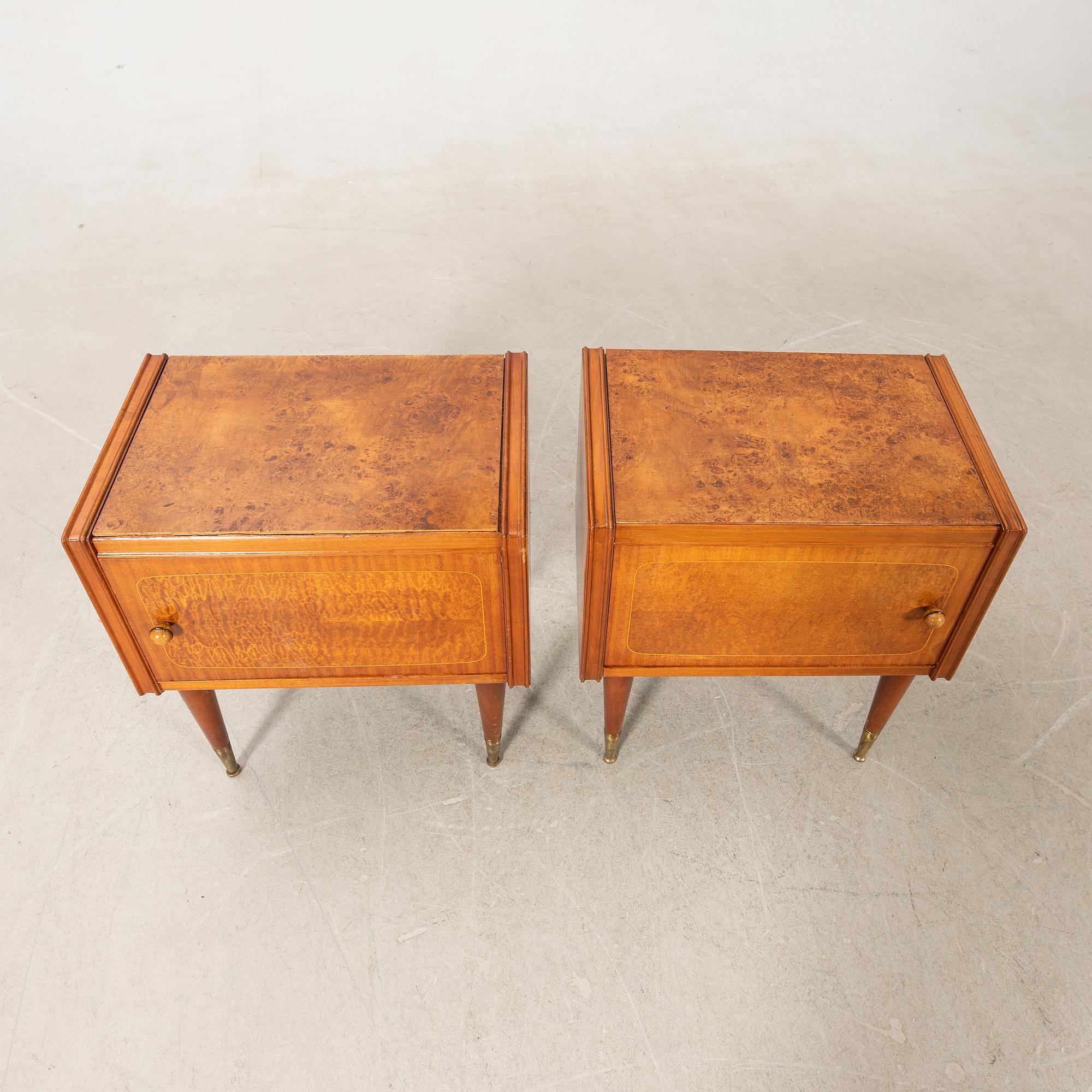 Nightstands, a pair, Art Deco, first half of the 20th century.