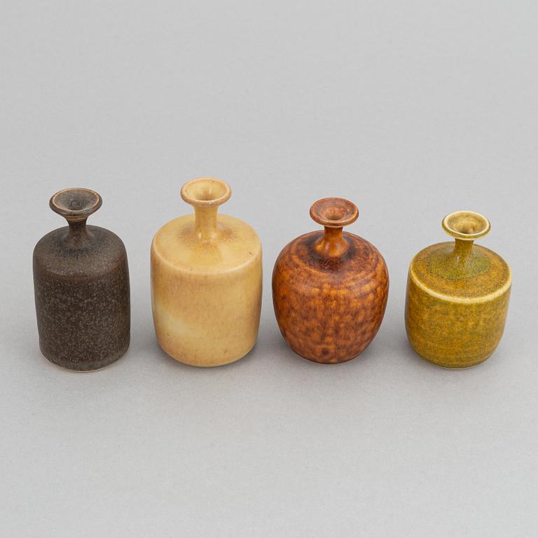 Rolf Palm, a set of ten stoneware miniature vases, Mölle.