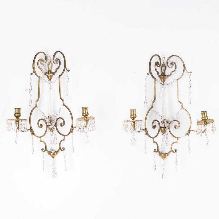 Wall appliques, a pair, circa 1900.