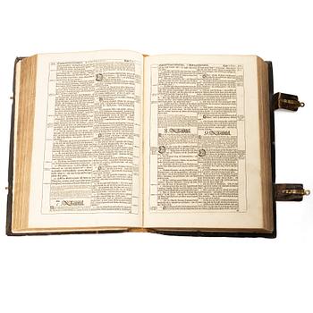 Karl XII:s stora kyrkobibel (bokstavligen i detta fall), 1702-3, Biblia, thet är all then heliga skrift på swensko.