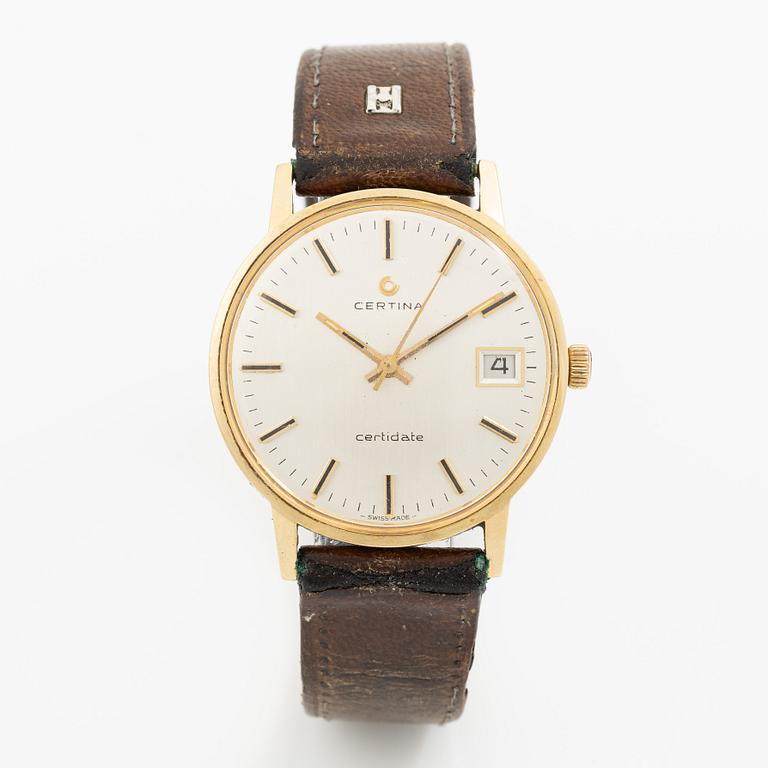 Certina, certificate, wristwatch, 35 mm.