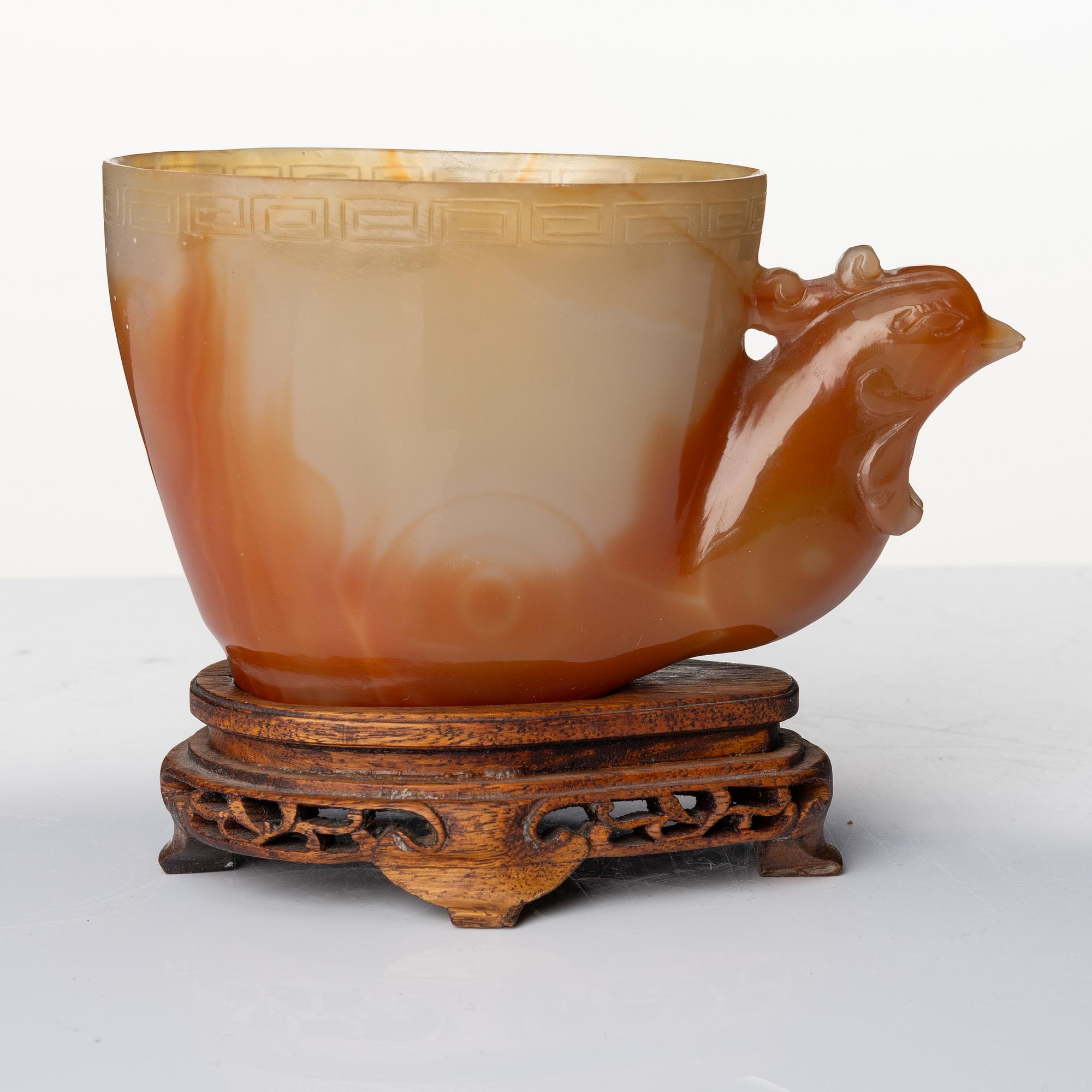 Bägare, agat, Kina, 1900-tal.