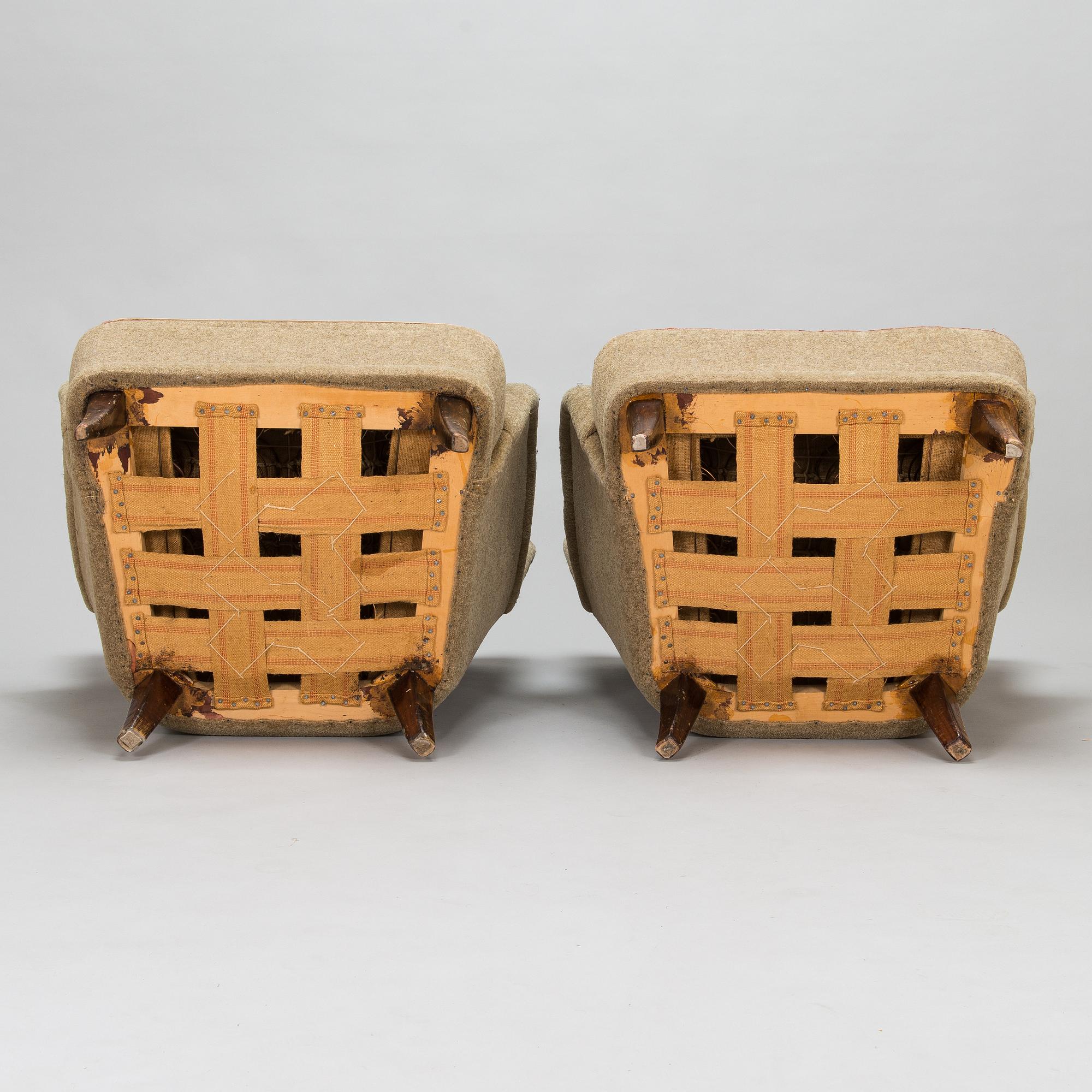 Ilmari Lappalainen, a pair of mid-20th-century 'Laila' armchairs for Asko, Finland.