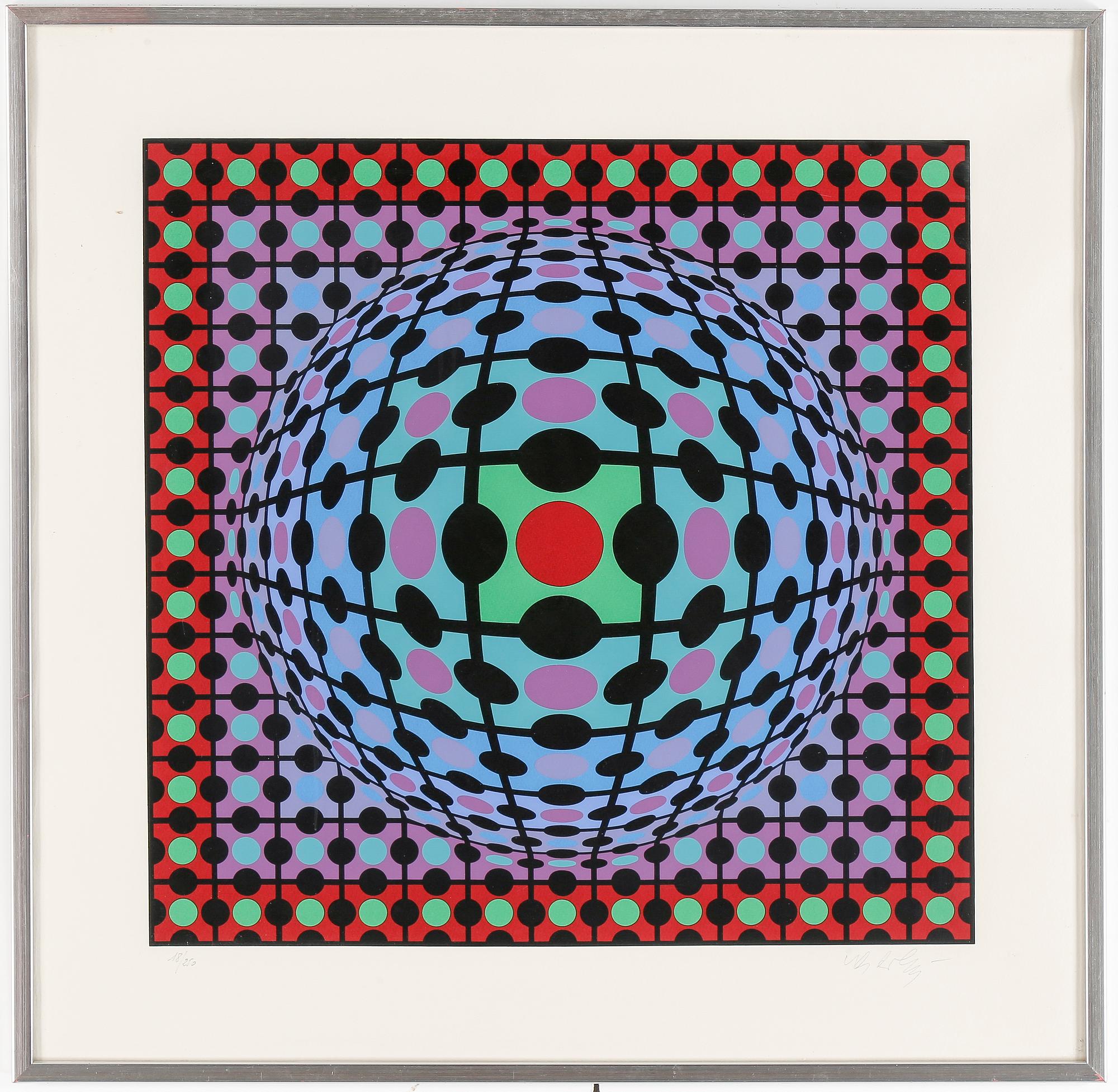 VICTOR VASARELY, färgserigrafi, signerad och numrerad 18/250.
