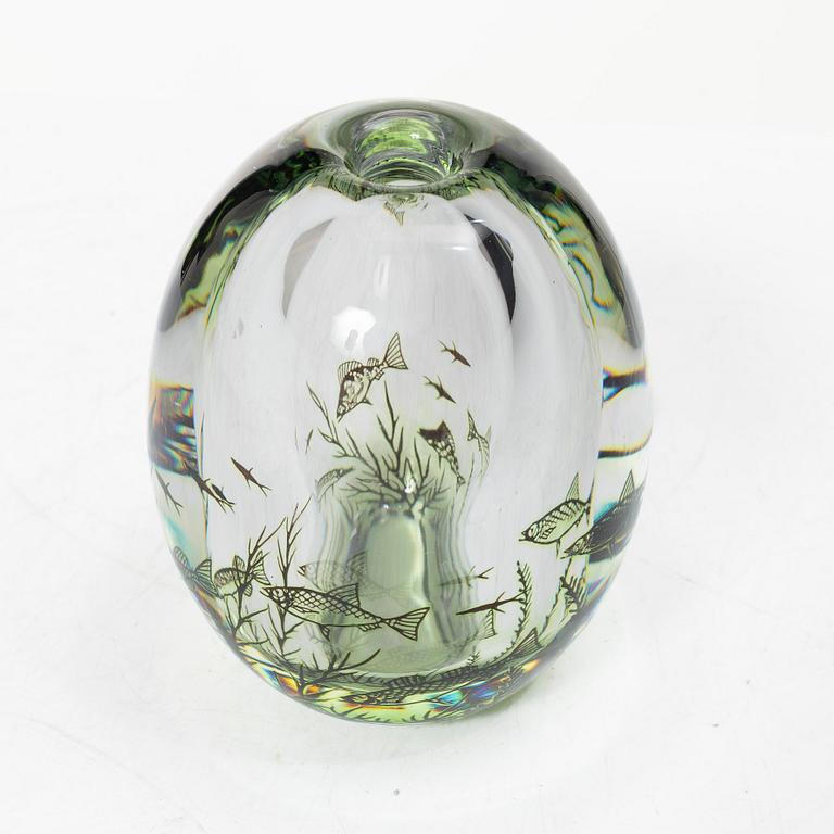 Edward Hald, A 'fiskgraal' glass vase, Orrefors, Sweden, 1957.
