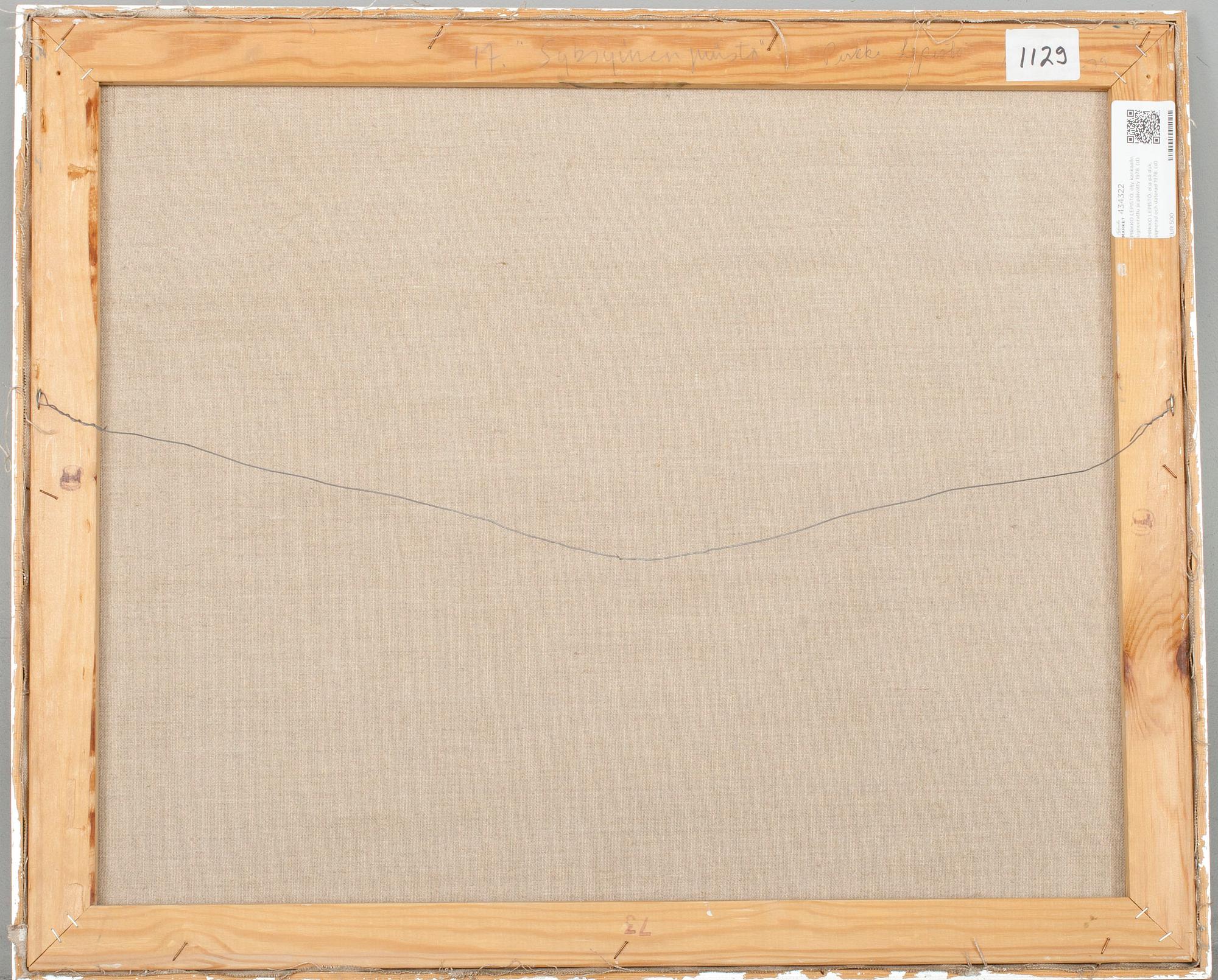 PIRKKO LEPISTÖ, olja på duk, signerad och daterad 1978.