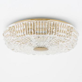A glass and metal ceiling light by Carl Fagerlund for Orrefors, second half of the 20th century.