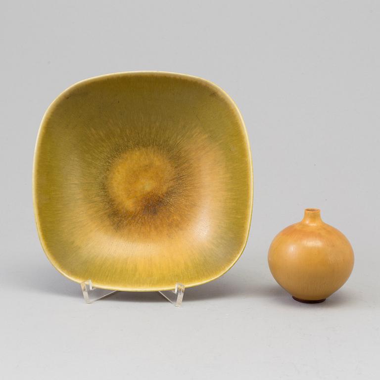 BERNDT FRIBERG, a stoneware vase and bowl from Gustavsberg Studio.