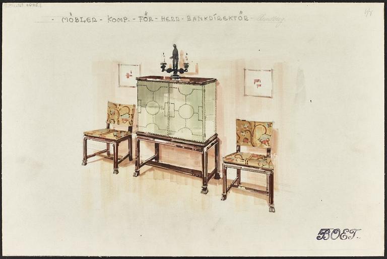 Otto Schulz, a cabinet, Boet, Gothenburg, 1920s-30s.