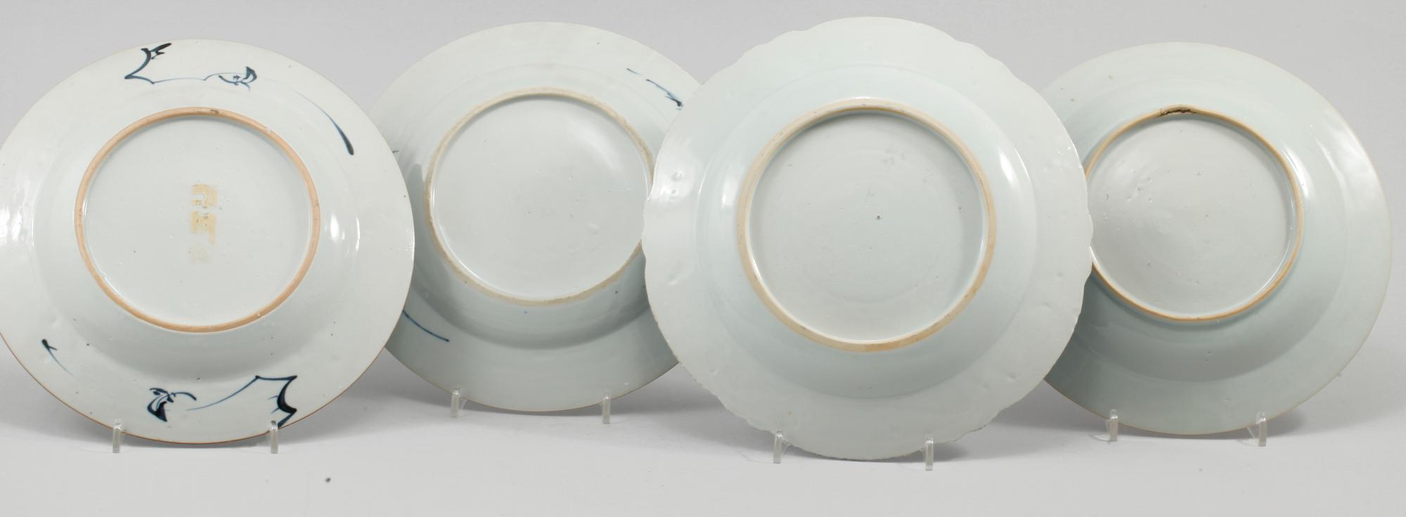 TALLRIKAR, ett par+6 st, porslin, Kina, 1700-tal.