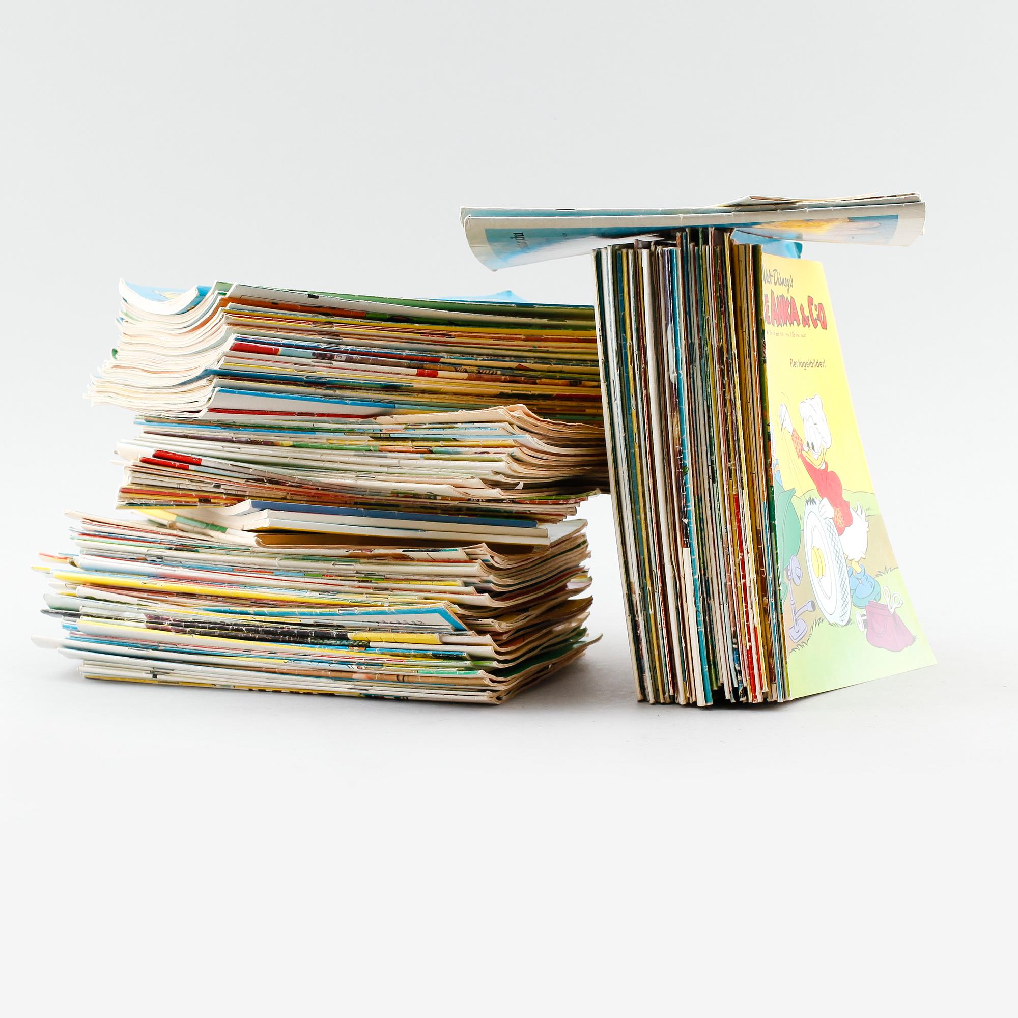 SERIETIDNINGAR, ca 184 st, Kalle Anka & Co, ca 1950-1980-tal.