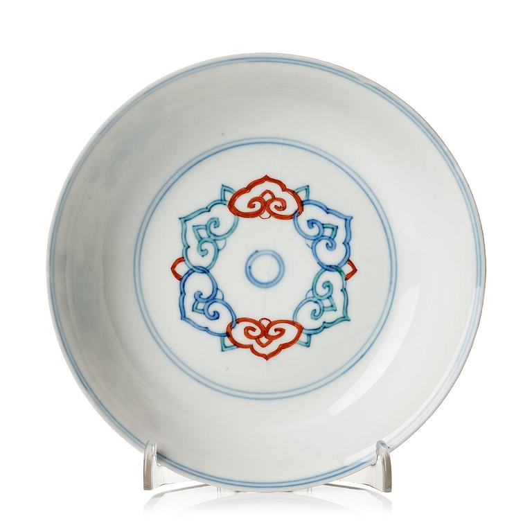 A doucai dish, Qing dynasty.