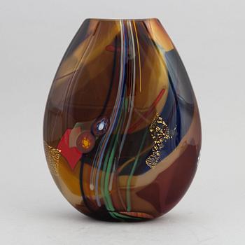 Jan-Erik Ritzman, a unique glass vase, Transjö, signed and dated -89.