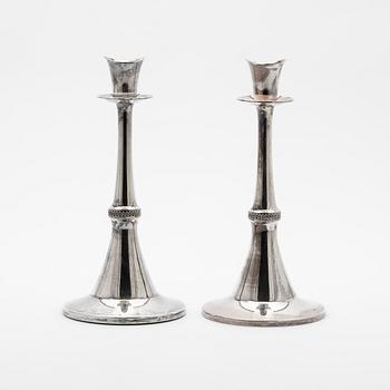 Candelsticks, a pair, silver, MGAB, Uppsala, 1964.