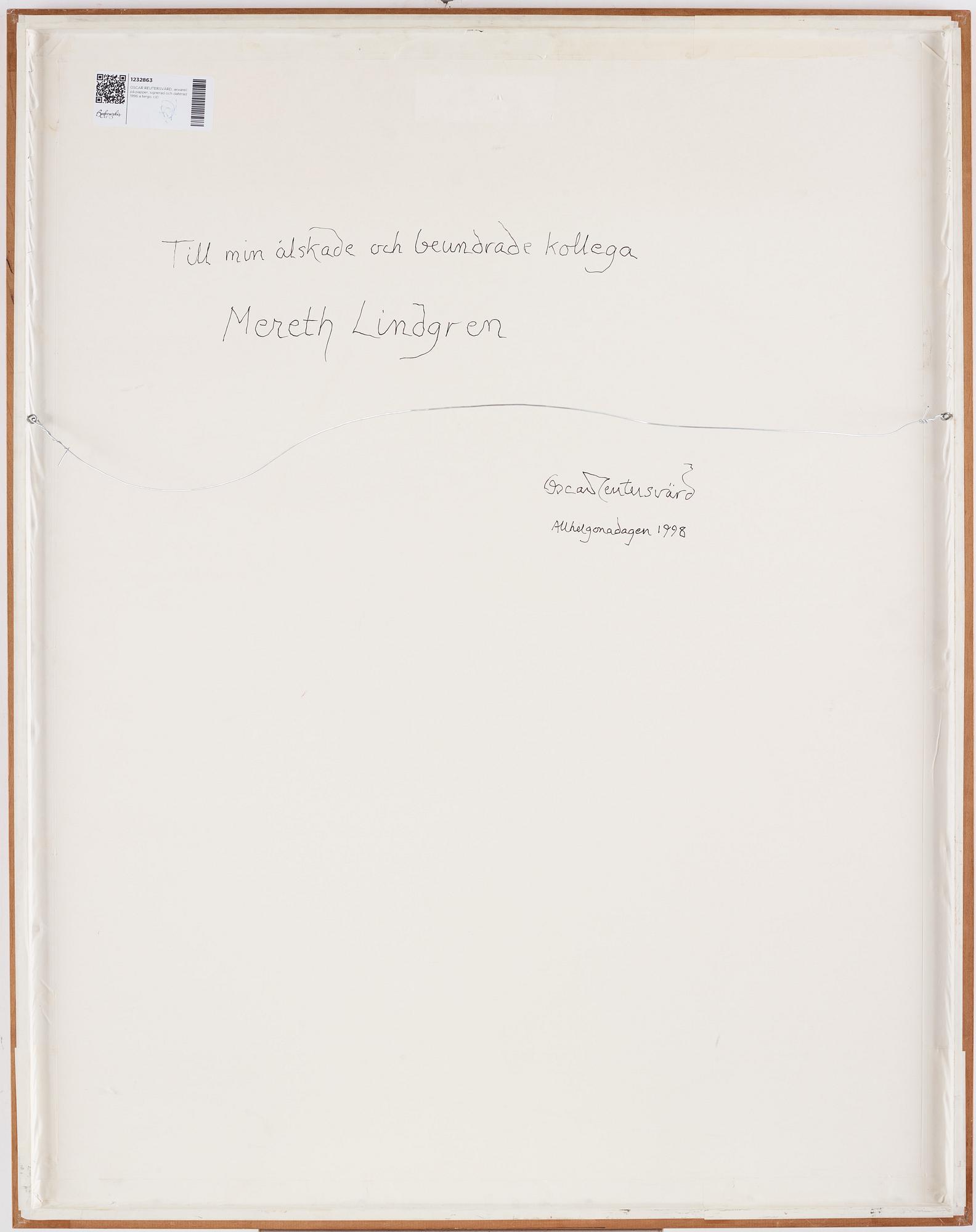 OSCAR REUTERSVÄRD, watercolor, signed and dated 1998 on verso.