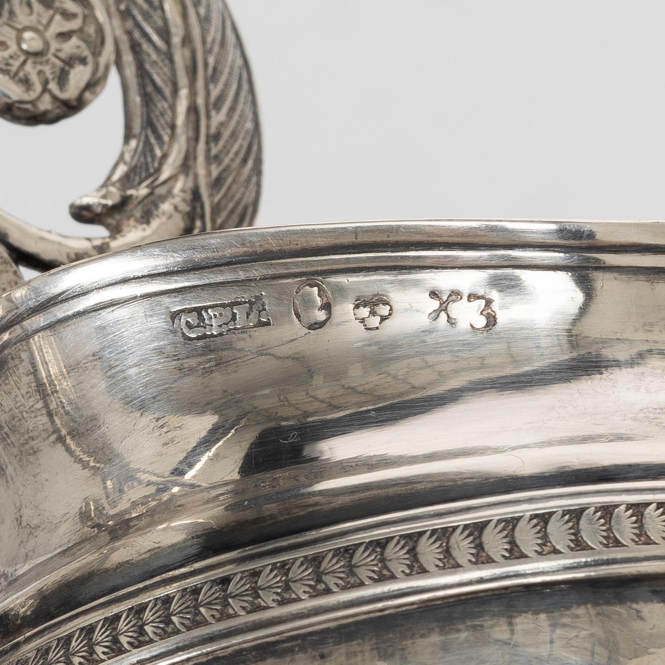 A Swedish early 19th century silver creamer, mark of Carl Petter Lampa, Stockholm 1828.