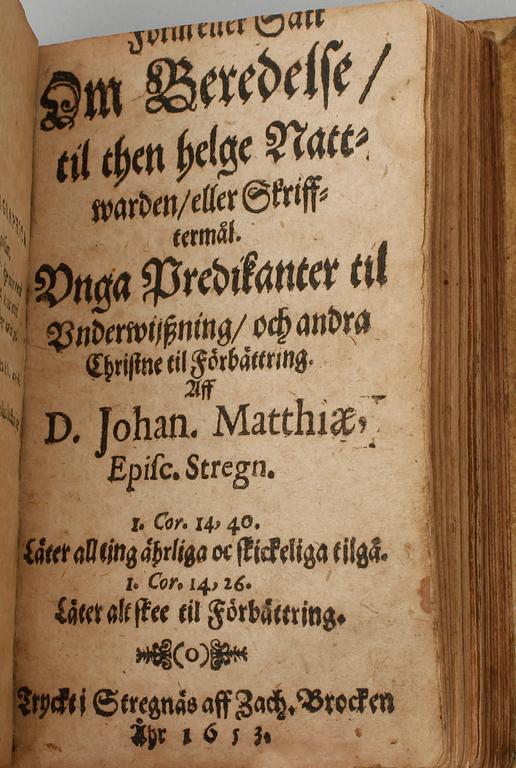 BOK, 3 st sambundna, bla "De Deo Trinuno & Christo..." av Johannes Baazius, Uppsala. 1600-tal.