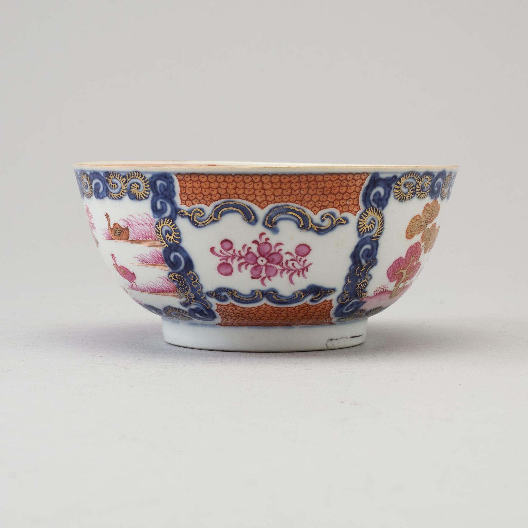 SKÅL, porslin, Kina, Qingdynastin, Qianlong (1736-95).