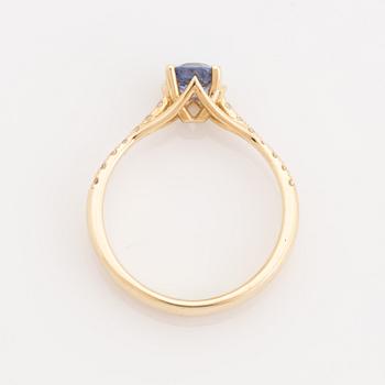 Sapphire and brilliant cut diamond ring.