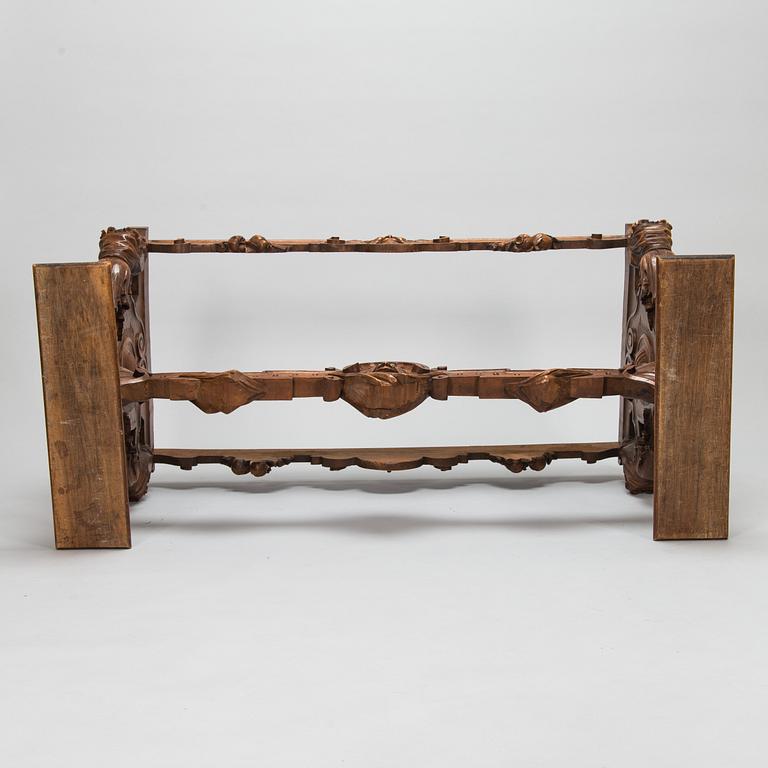 Walnut table, based on a model from Palazzo Pesaro in Venice, Purchased in 1893, Italy.