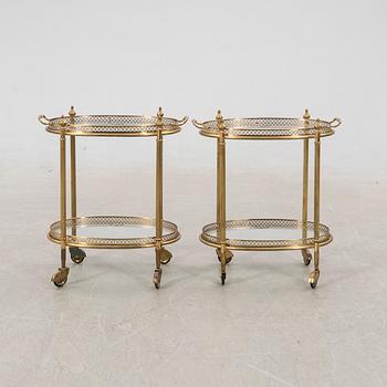 Serveringsvagnar, ett par, Regency/Hollywood-stil, 1900-talets andra hälft.