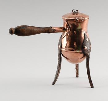 CHOKLADKANNA, koppar, 1700-/1800-tal.