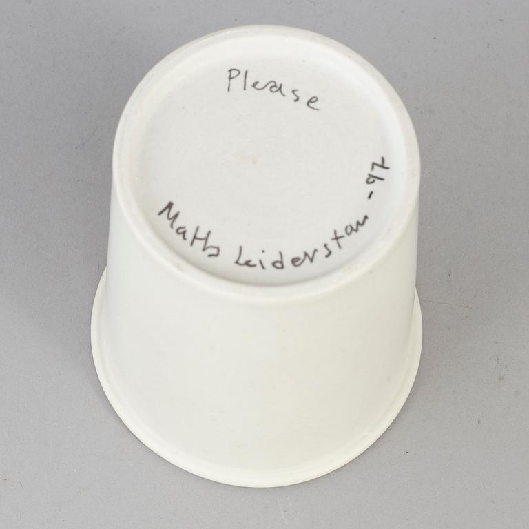 MATTS LEIDERSTAM, a stoneware object, Please', signed and dated -97.