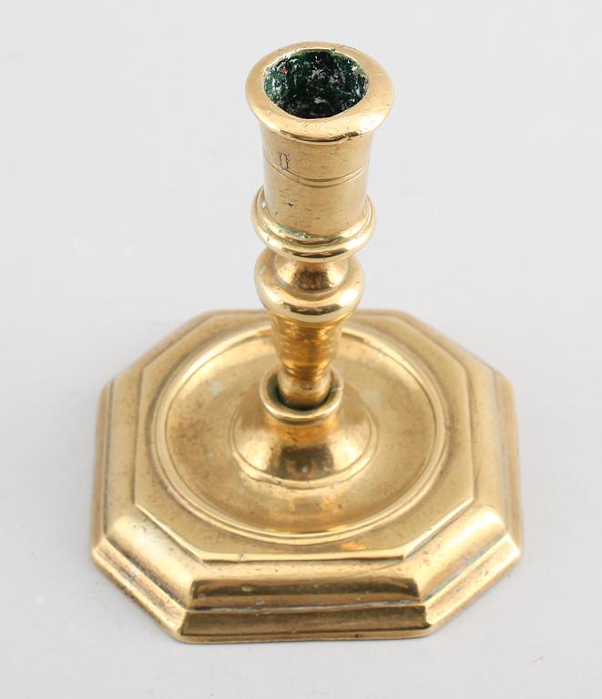 LJUSSTAKE, mässing, 1700-tal.