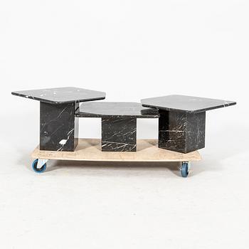 A three pcs marlbe coffee table/Nesting table.