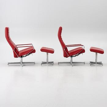 Pair of armchairs with footstool, “Vitesse”, Bolia.