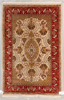 Matta, silke Hereke, ca 164 x 106 cm.