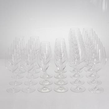 A 29-piece set of wine glasses, mostly Riedel.