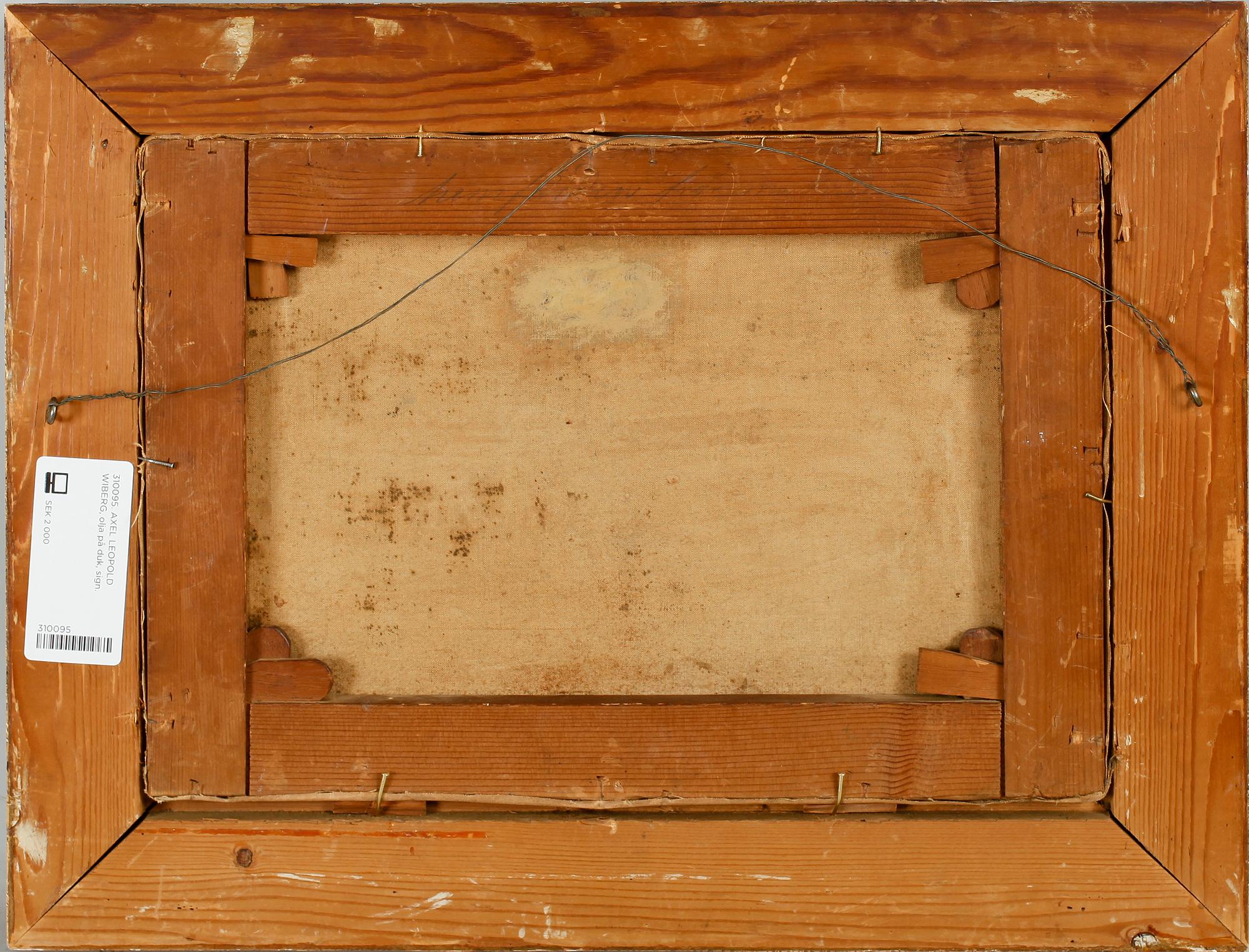 AXEL LEOPOLD WIBERG, olja på duk, sign.