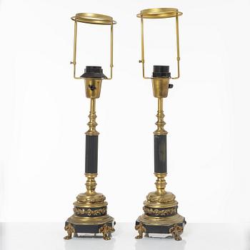 Einar Bäckströms Metallvarufabrik, bordslampor, ett par, modell 5510, Malmö, 1900-talets mitt.