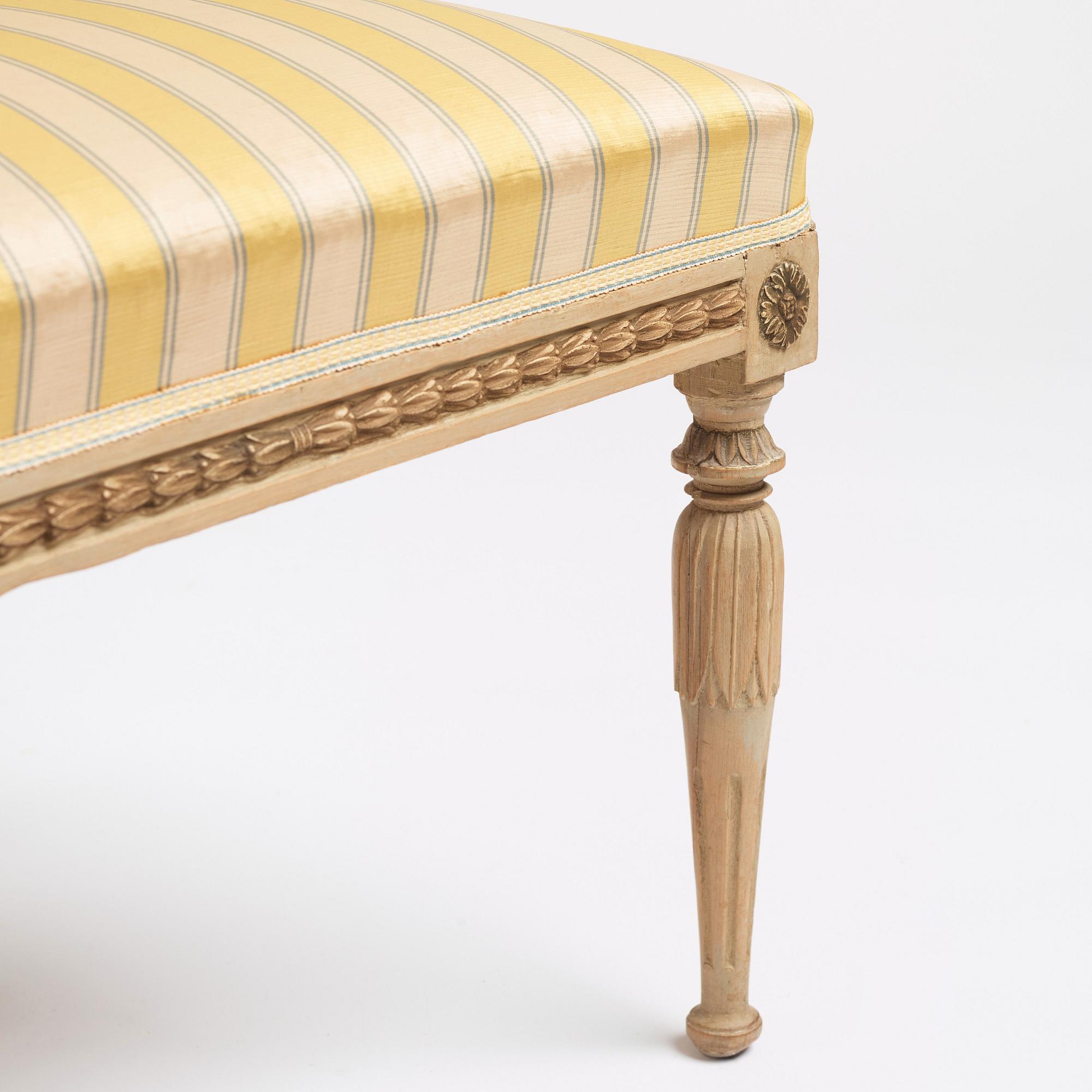 A pair of matched late Gustavian armchairs, Stockholm,  late 18th century.