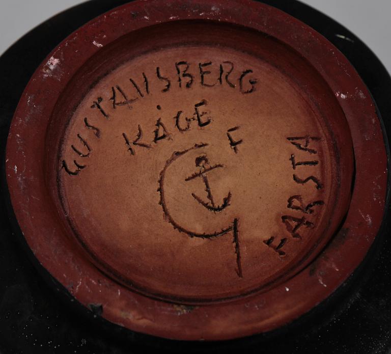 VAS, stengods, "Farsta", Wilhelm Kåge, Gustavsbergs studio, sign, 1954.